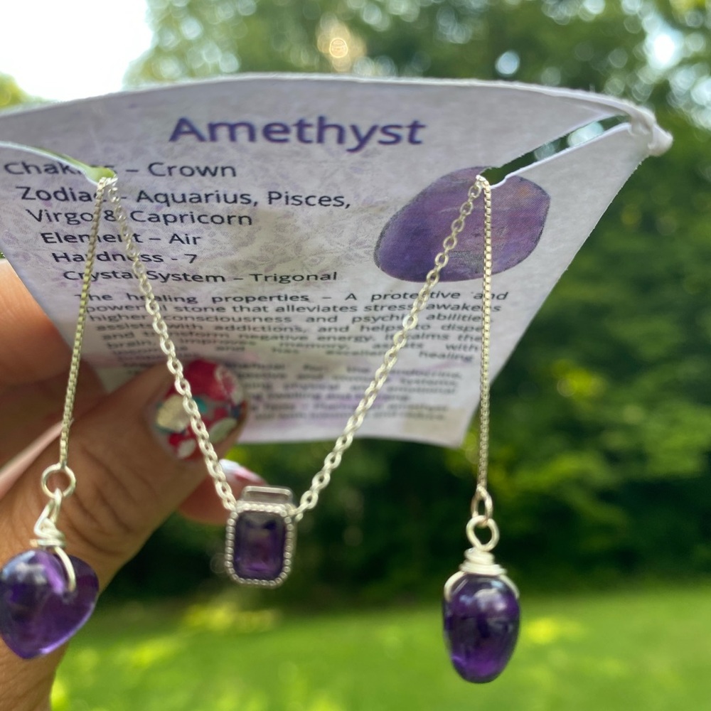 Amethyst Earrings and Necklace set